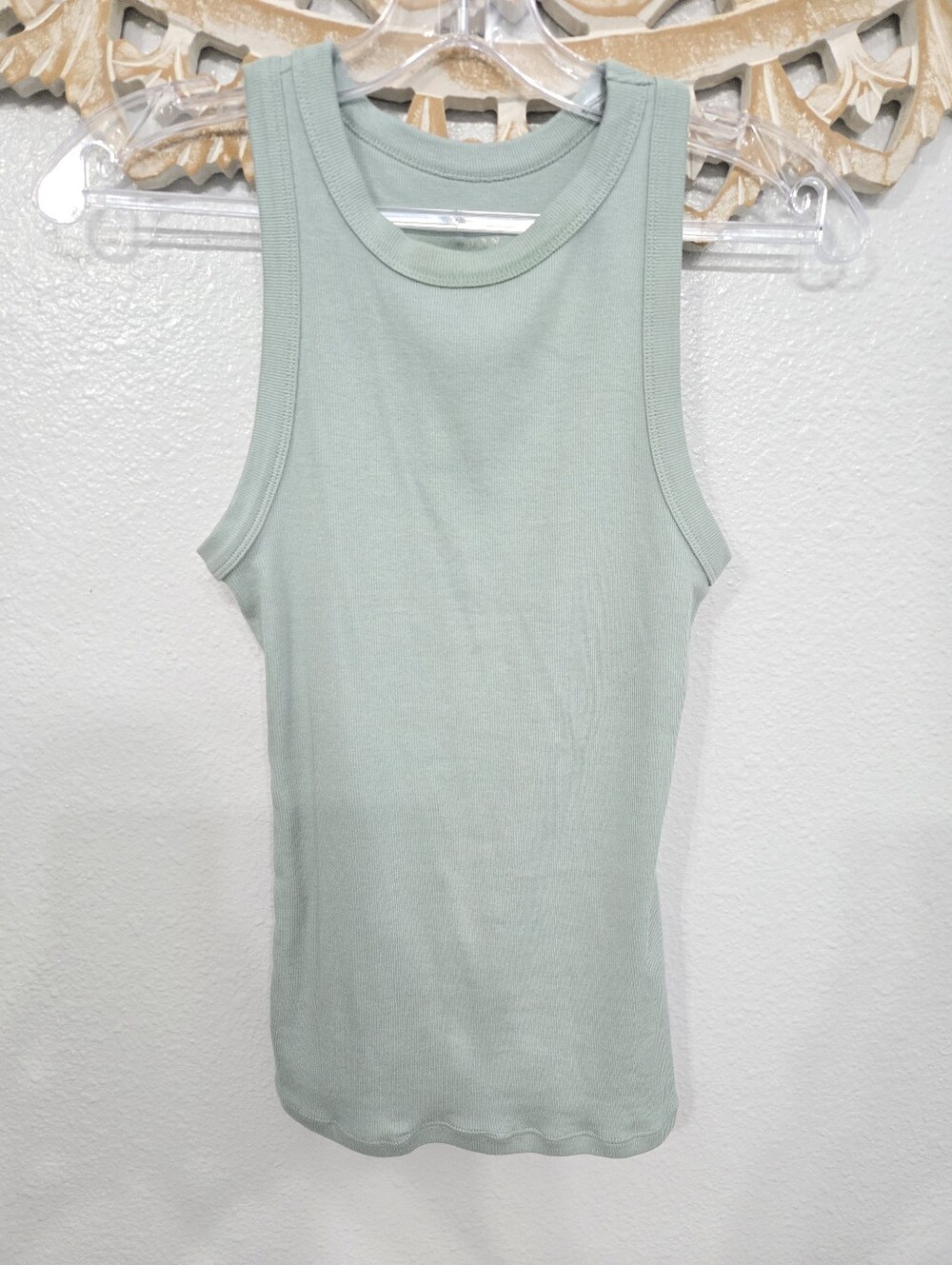 A New Day Ribbed Tank Top -Mint - Picture 5 of 7